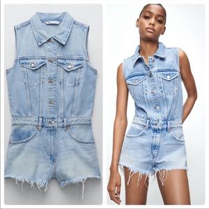 Zara Denim Button Romper